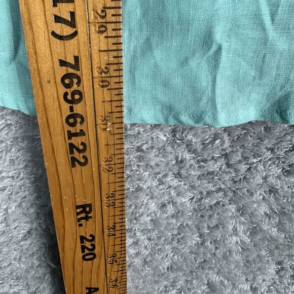 Kim Rogers Womens Linen Button Up Shirt 2X Light Blue Green Roll Tab Long Sleeve - Picture 2 of 14